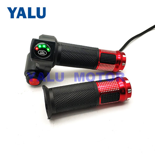 Motorcycle speed handlebar throttle with battery power display