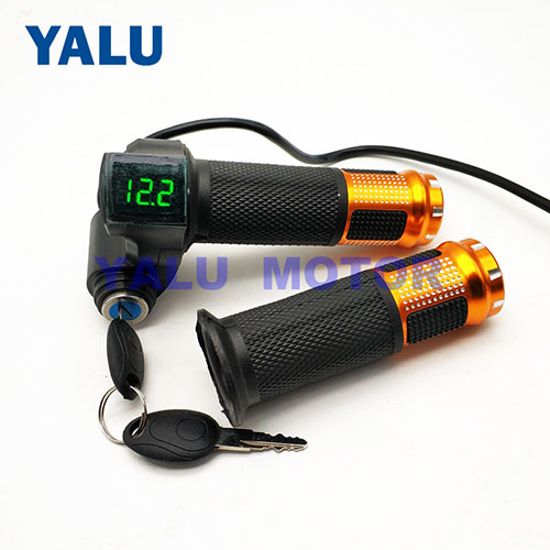 Digital Throttle with Voltage Display lock Universal Motorcycle Kit