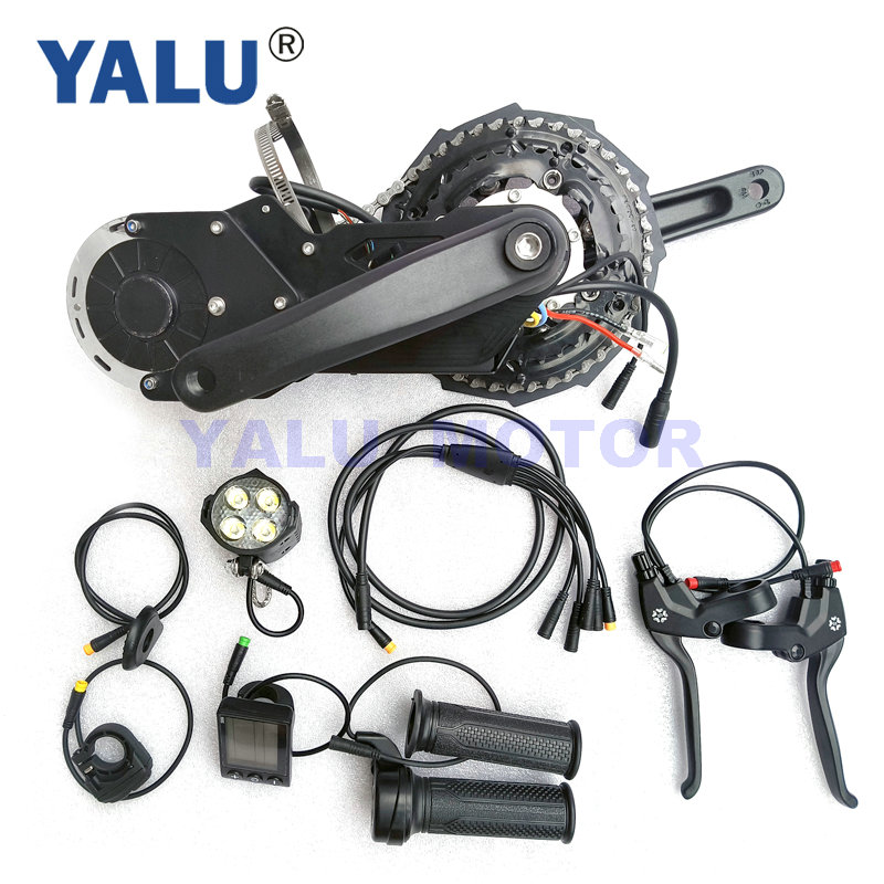 YALU MOTOR ELECTRIC MOUNTAIN BIKE 500W 800W 1000W 48V Brushless MIDDLE DRIVE CONVERSION KIT with Waterproof& Ebike LCD Display